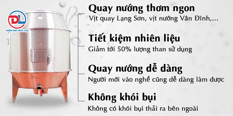 lò quay vịt bằng than inox 80