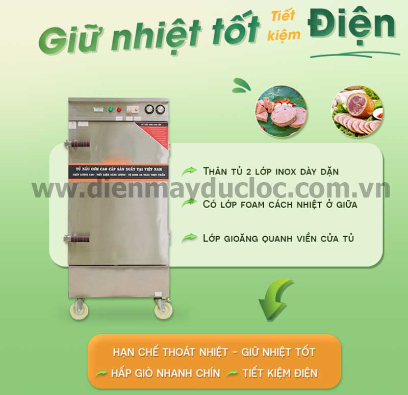 Ưu điểm của tủ hấp giò chả