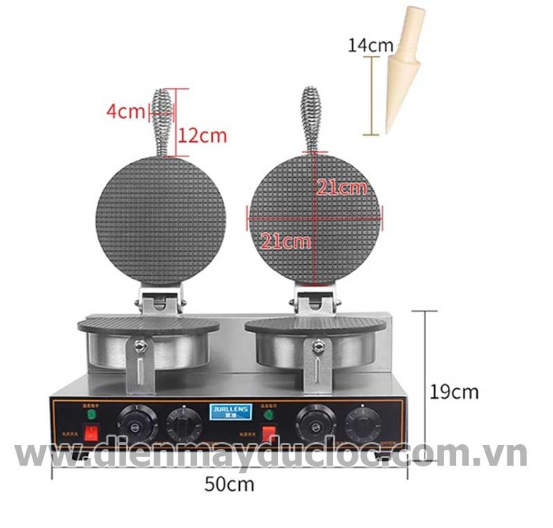cấu tạo máy làm bánh ốc quế đôi