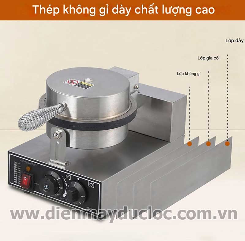cấu tạo máy làm bánh ốc quế