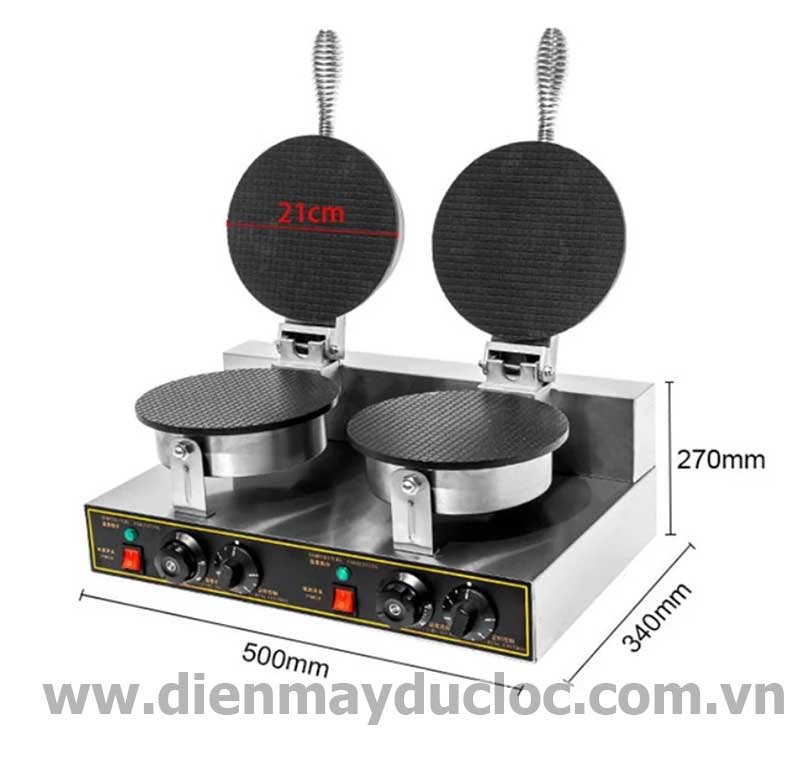 máy làm bánh ốc quế điện đôi